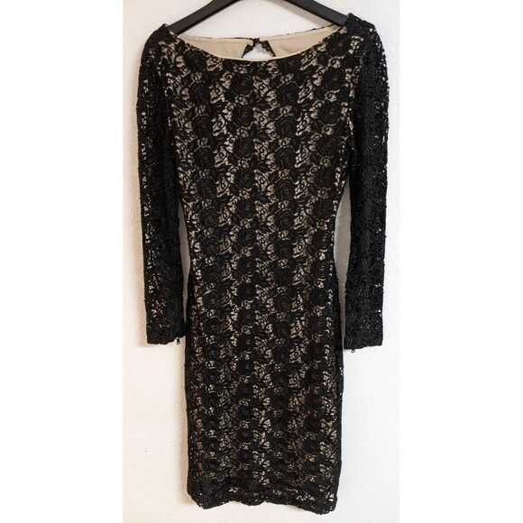 Women's Alice + Olivia Black Dandi Open-Back Lace Dress Size 6 - Picture 4 of 16